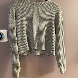 Wilfred Free Grey Crop Crew Sweater